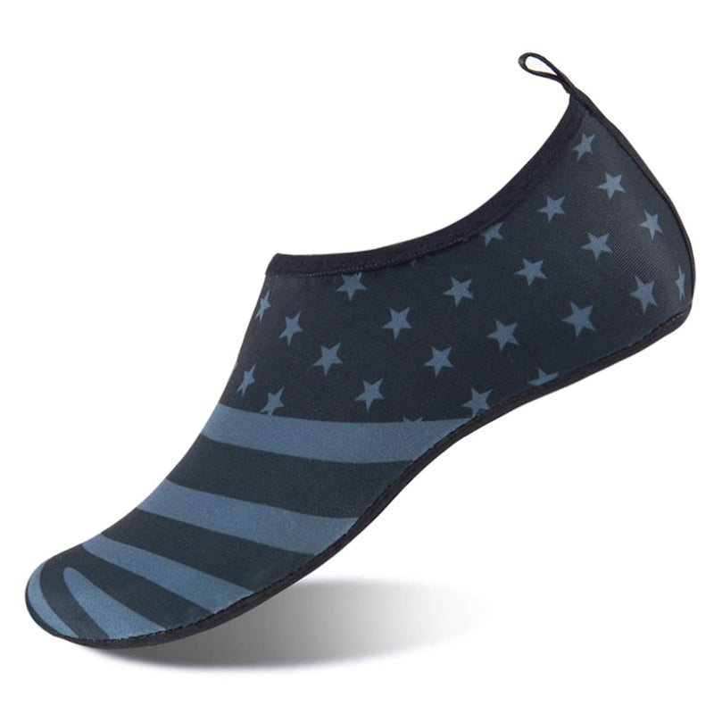 WateLves Womens and Mens Kids Water Shoes Barefoot Quick-Dry Aqua Socks for Beach Swim Surf Yoga Exercise (American Flag, XL) - Image 1